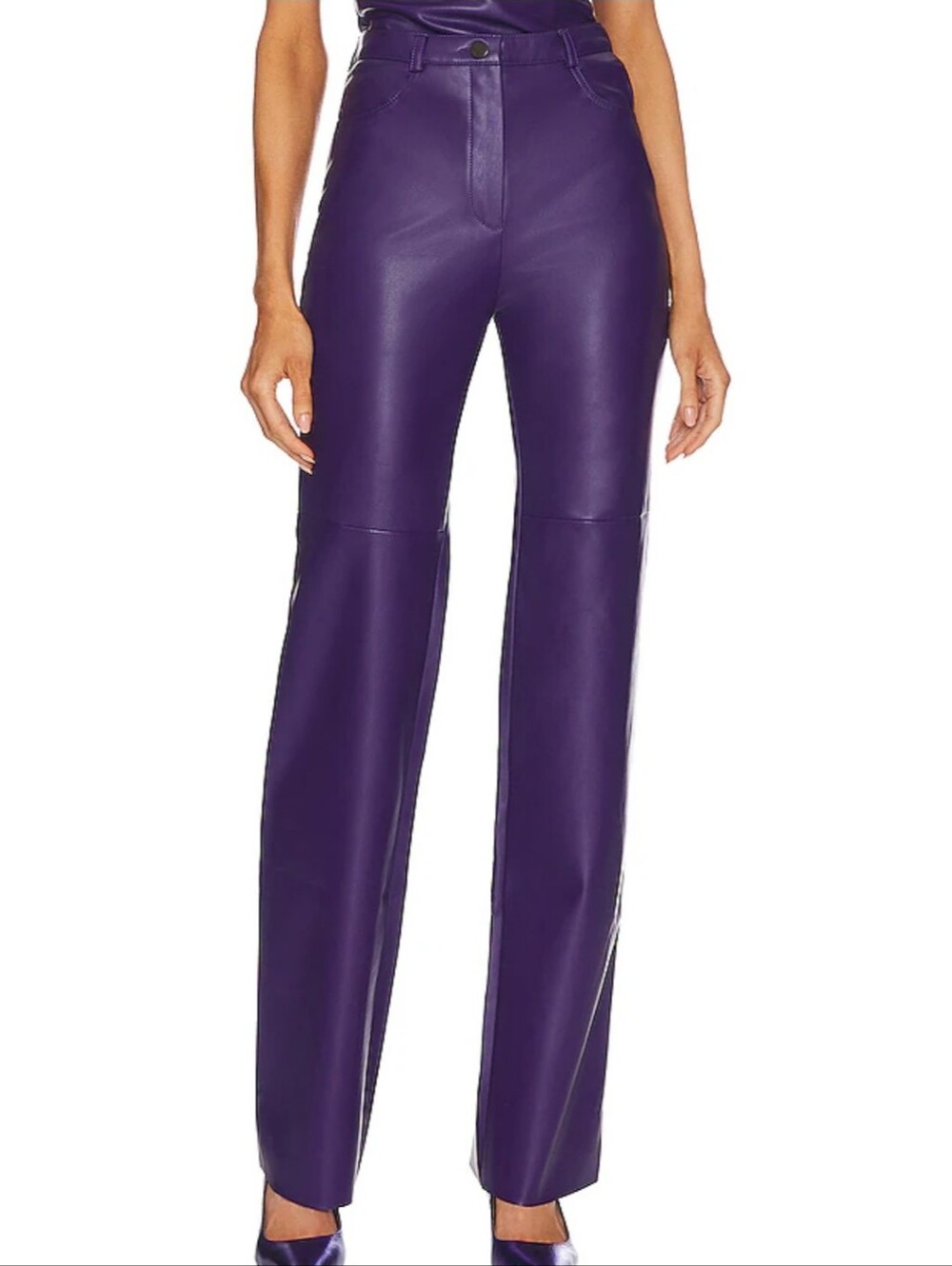CULTNAKED Killa Faux Leather Pant Straight Long Trouser In Purple Size M NWT'S